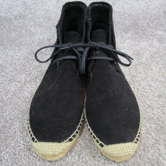 Saint Laurent Ankle Booties Womens Size 38 Eu Espadrilles Black Suede - Picture 8 of 12